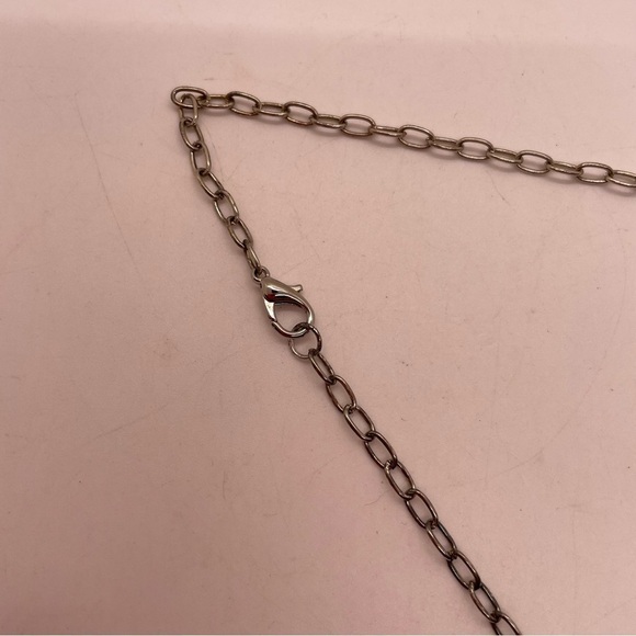 Silver Tone Starfish Charm Blue Gold Geode Style Pendant Long Beachy Necklace - Picture 6 of 7